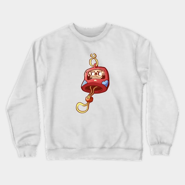 Hanging Daruma Cute Anime Design Crewneck Sweatshirt by Akahako